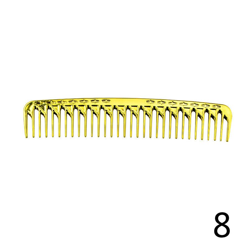 Hair salon hair stylist electroplated gold hairdresser cut comb hollow comb tip tail comb haircut comb: 8