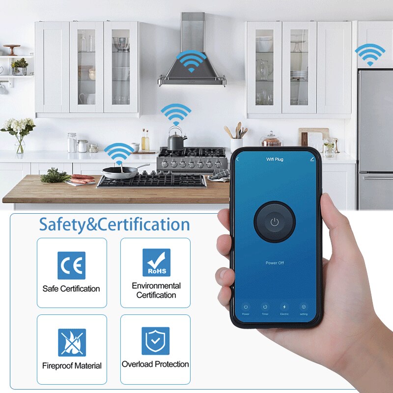 Wifi Smart Plug Eu 16A 20A Smart Socket Met Power Monitor Timing Functie Tuya Smart Leven App Controle Voor Alexa google Thuis
