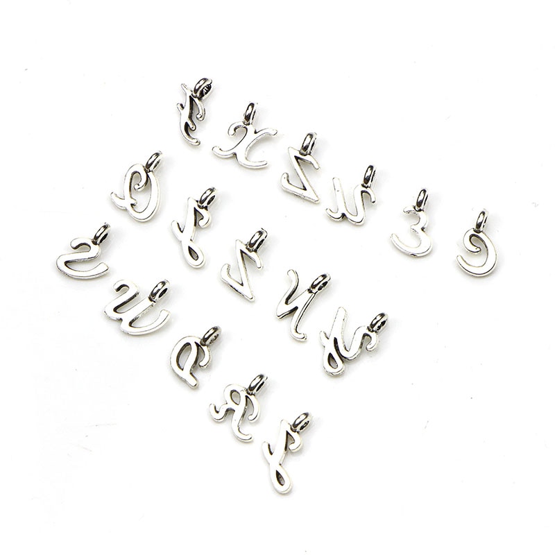 52pcs Initial Charms 26 Engels Alfabet Letter Charm Hangers Voor Vrouwen Man DIY Ketting Armband Sieraden Maken A-Z