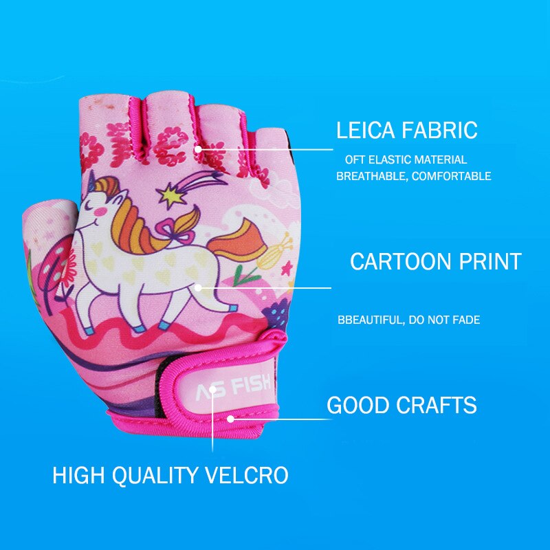 1 para dzieci dzieci pół palca rękawiczki sportowe oddychające antypoślizgowe dla rowerów wałek łyżwa skutery Góra rower 3 kolory