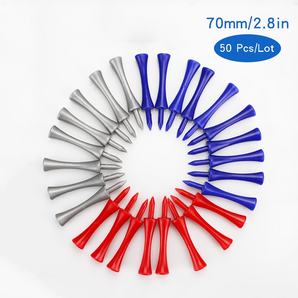 50 Stks/partij Golf Tees Plastic Hout Bamboe 4 Stijlen Golf Tee Kleurrijke Voor Over Sized Drivers, irons &amp; Hybriden. Langer Drives: 70mm Restrict Height