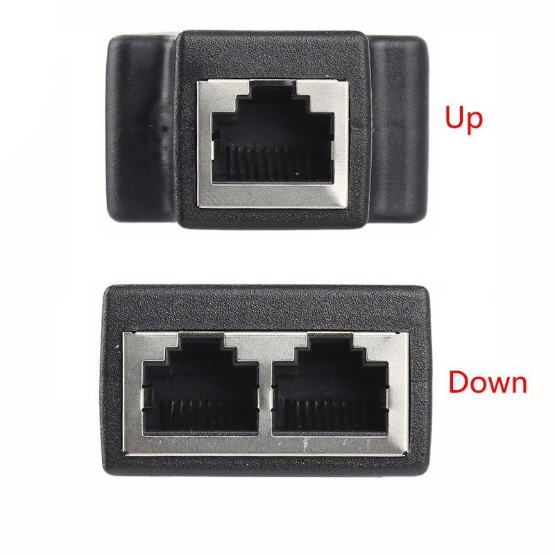 2 stuks/set 1 to 2 dubbele vrouwelijke poort  rj45 splitter connector cat 6 lan ethernet socket netwerkverbindingen splitter adapter
