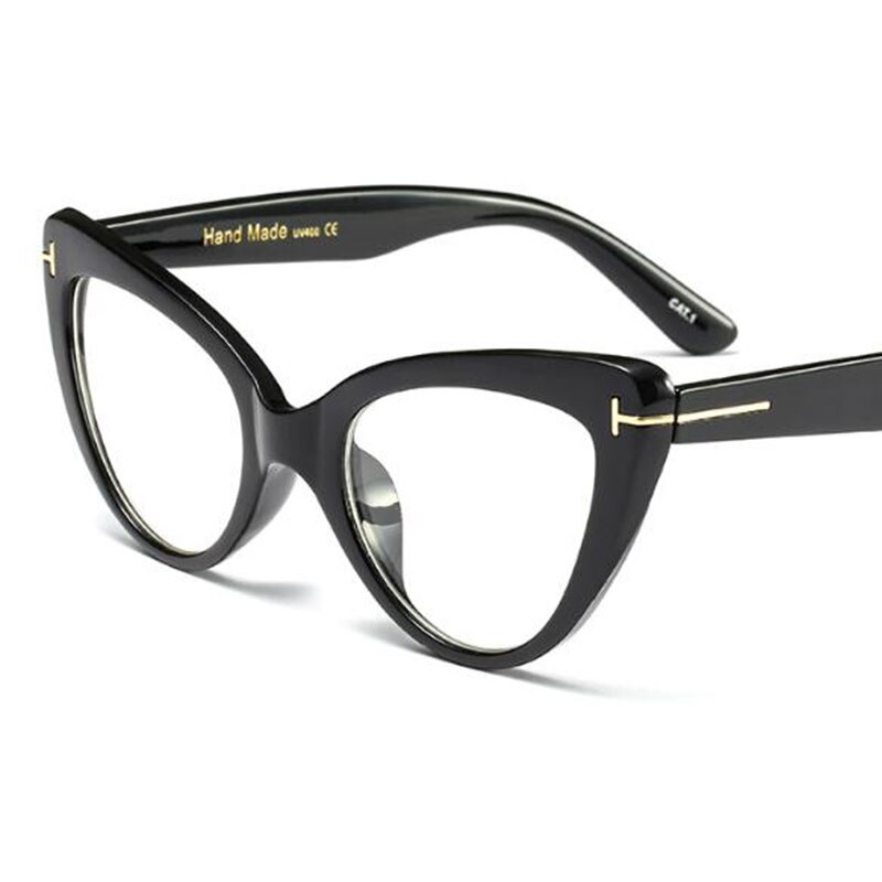 Black Cat Eye Glasses Female Myopia Nerd Optical Glasses Frame clear lens women eye glasses Spectacles