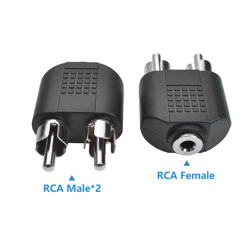 RCA Female Socket Turn 3.5MM Stereo Plug Audio Adapter 6.3MM Stereo Plug To RCA Socket 2 in 1 Stereo Connector ﻿: Orange / Under 5Pcs