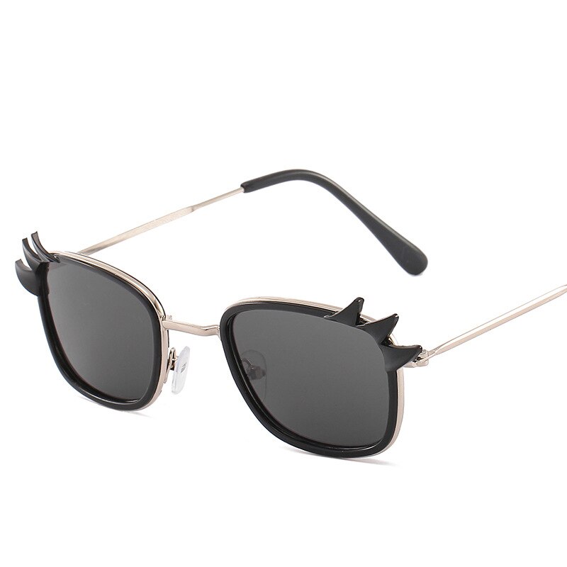 Ankom øyenvippeformet baby 3-8 år jenter solbriller gylden metall kattøyebriller årgang beskytte  uv400 briller  n362: Svart sølv