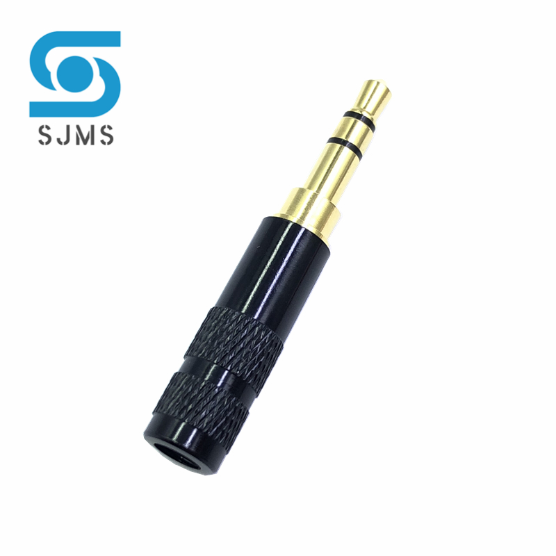 Mini 3.5mm headsetstekker 3- polige jack met clip 3.5 mm reparatie hoofdtelefoon audiostekker jack adapter connector voor 4mm kabeladapter: Zwart