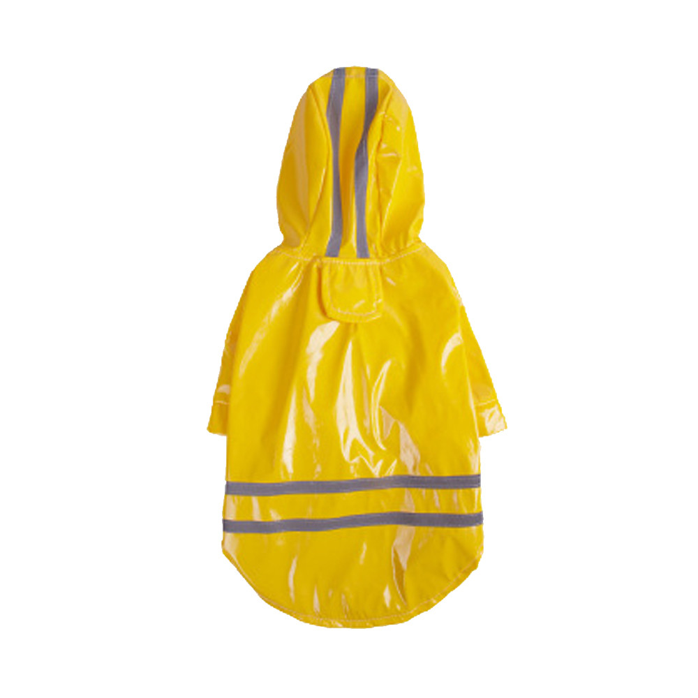 Summer Outdoor Puppy Pet Rain Coat S-XL Hoody Waterproof Jackets PU Raincoat for Dogs Cats Apparel Clothes: YELLOW / XL