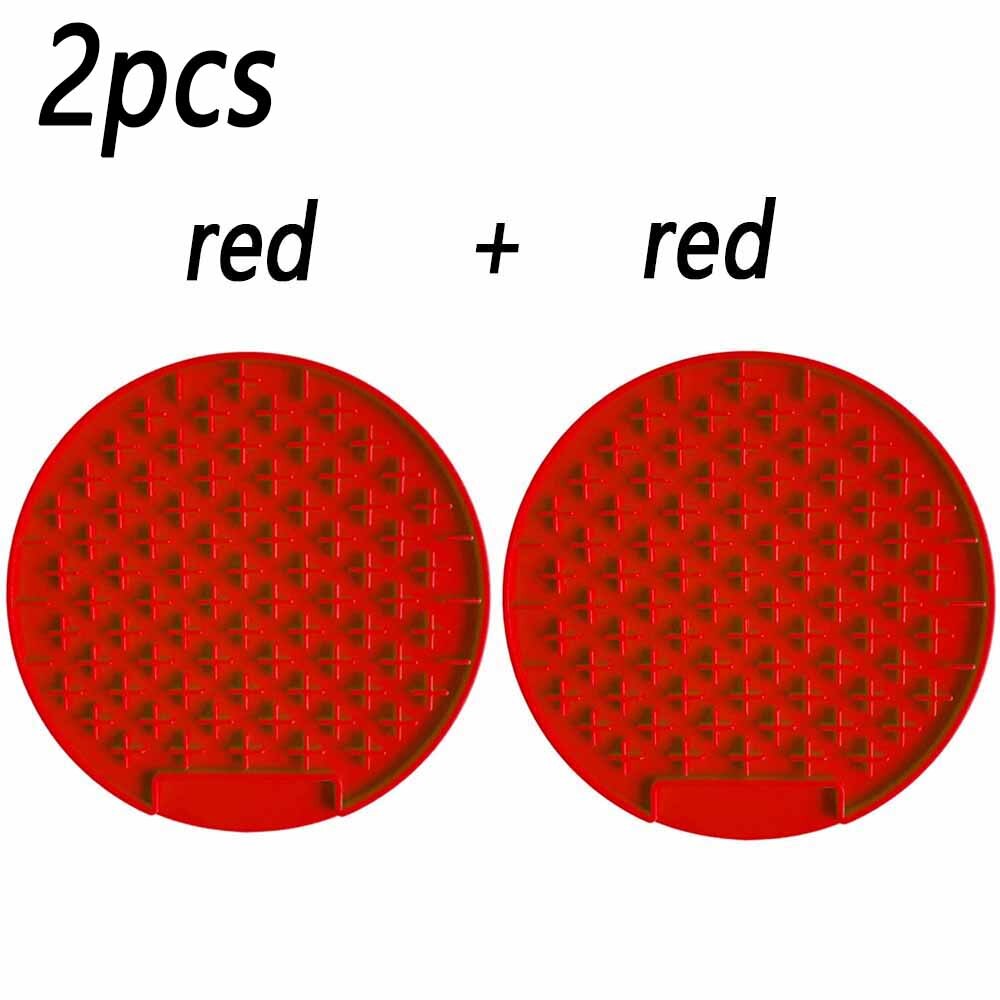 2 pièces Lickimat Bol pour Chiens Pet Gamelle Pour Ingestion Lente L'anxiété Chien Alimentaire Conteneur Silicone Lécher Tapis Pour chats Produits D'alimentation pour Accessoires: 2pcs round red