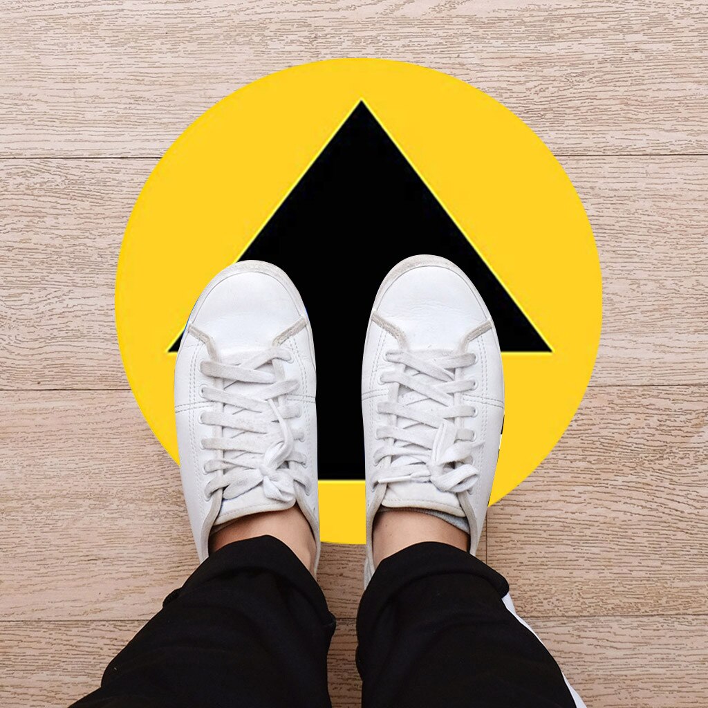 Ground Sign Please Isolated Label Keep Wait Here Stand Here Keep 6ft In Between Distance Marker Floor 5pc Stickers