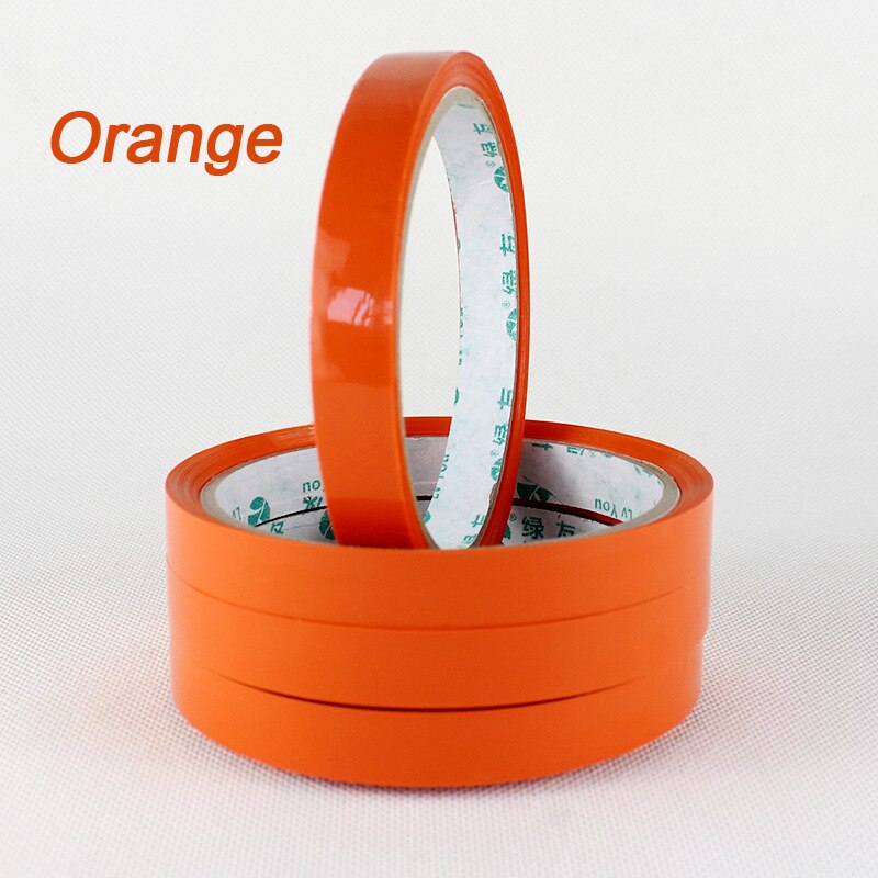 5 rullar/lot 15 färg bopp tejp 1.2 cmx 30m små packtejp genomskinlig tätningstejp: Orange