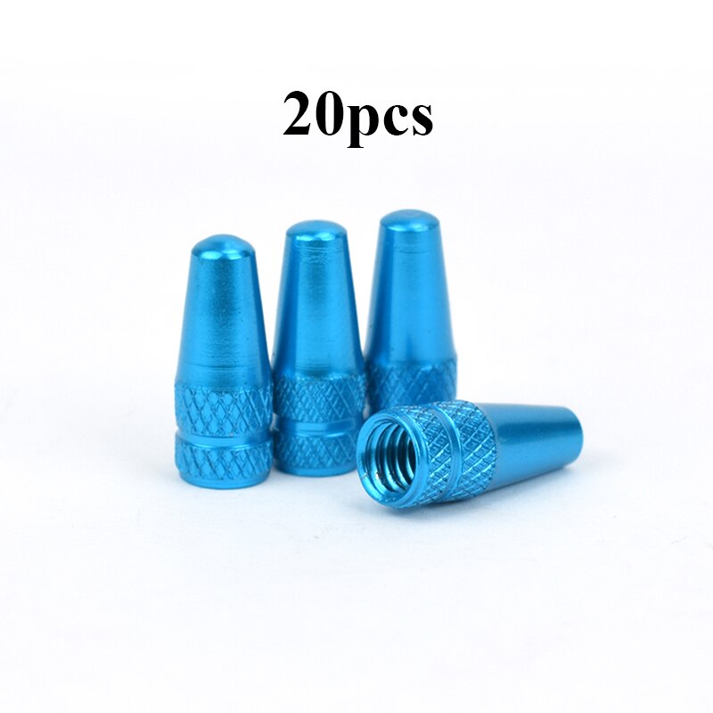 20Pc Bicycle Wheel Tire Covered Protector MTB Road Bike French Tyre Dustproof Ultralight Presta Valve Cap Bicycle Accessories: 20pc sky blue