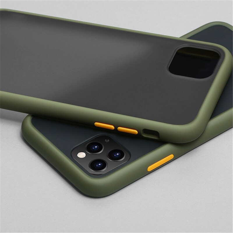 Per Xiaomi Redmi Nota 9S Caso Antiurto Bumper di Colore TPU Cornice Trasparente Della Copertura per la Nota Redmi 9 Pro Max opaco Dura del PC Casi: For Redmi Note 9 / Army green