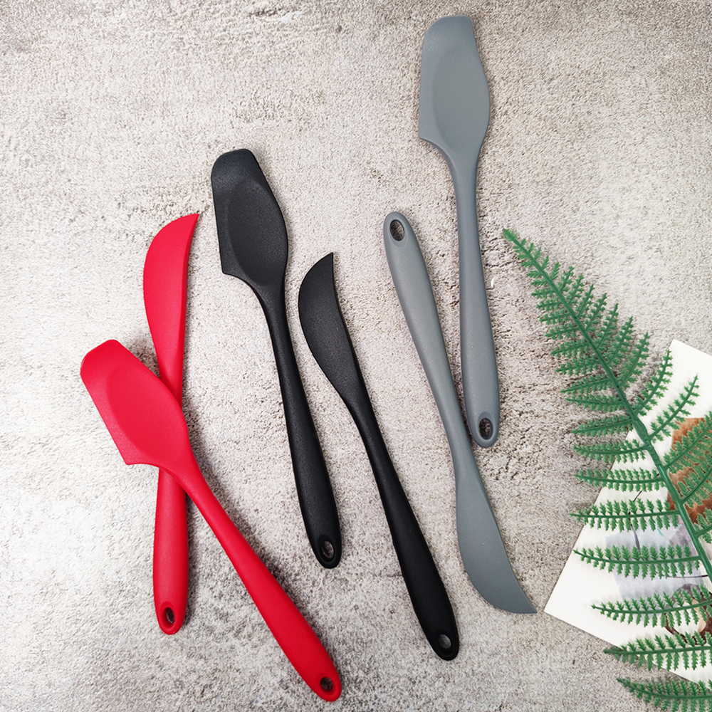 Juego de espátula y cuchillo para mantequilla multiusos de silicona para untar mantequilla, queso, mantequilla de maní, mermelada, raspador en forma de media luna
