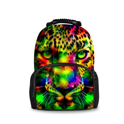 Noisydesigns djur ryggsäck vintage kompakta barn ryggsäckar för tonårspojkar uggla tigerhuvud barn skolväska ryggsäck: C0013a