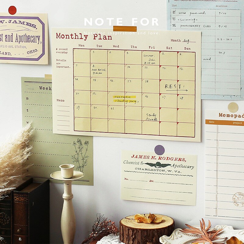 Wall Plan form stickers posters future series Plan List ins fresh and artistic handbook material wall decoration paper