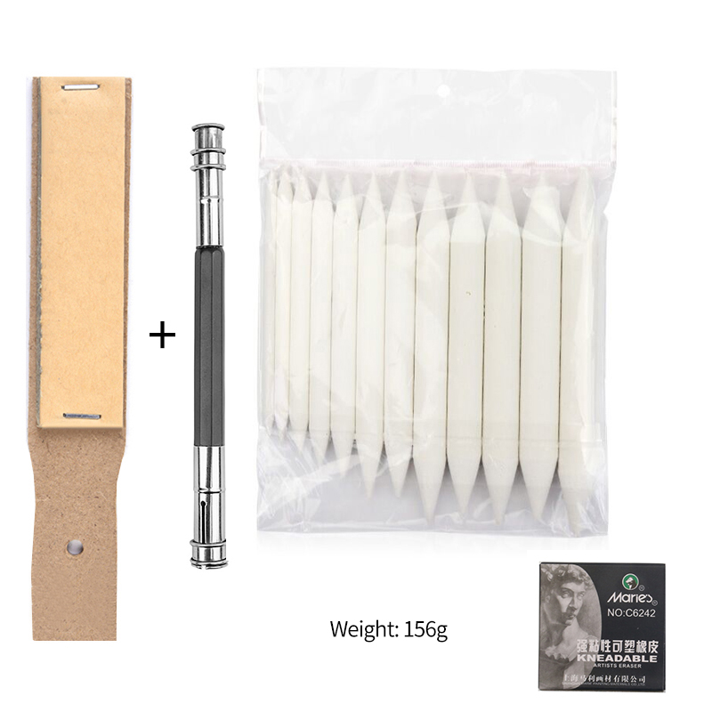 Tablero de papel de lija para lápiz de dibujo, juego de papel de lija para afilar lápiz de carbón para artistas, suministros de dibujo artístico: Azul marino