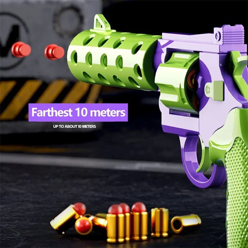 Pistola da deserto con decompressione automatica Espulsione continua a guscio Pistola giocattolo con revólver sospeso vuoto