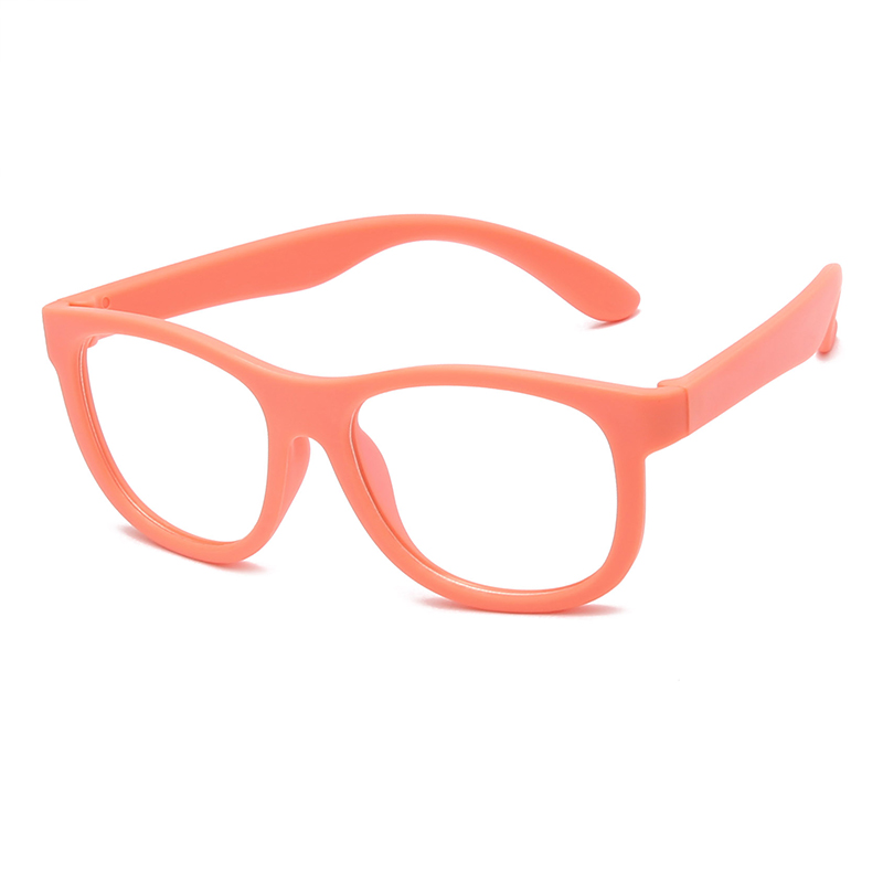 Longkeeper børn anti blå lys briller børn fleksible  tr90 firkantede briller drenge piger klar linse  uv400 briller briller: Orange