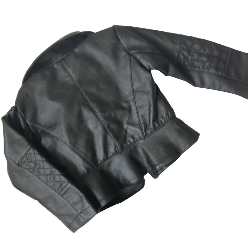 Mode Jongens Pu Leren Jas Meisjes Herfst Bovenkleding Kids Revers Jas Kinderen Kindje Korte Rits Lederen Jassen