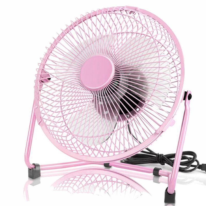 USB Powered Metal 8 Inch Portable USB Desk Fan with 2 Speeds Switch Personal Cooling Fan for Home Office Table Outdoor: Pink