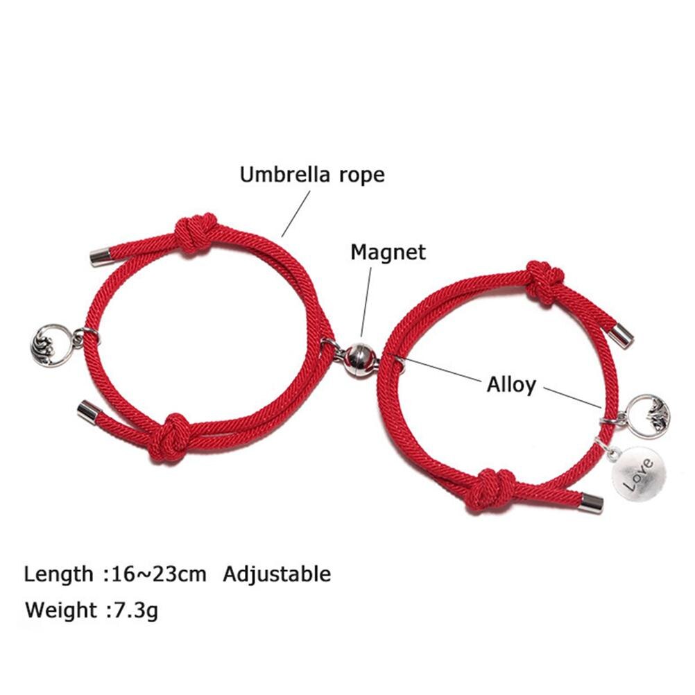 Paare Armbinde einstellen Magnetische Anziehung Beziehung Einstellbare Ewige Armbänder für Frauen Männer Freund Freundin Liebhaber