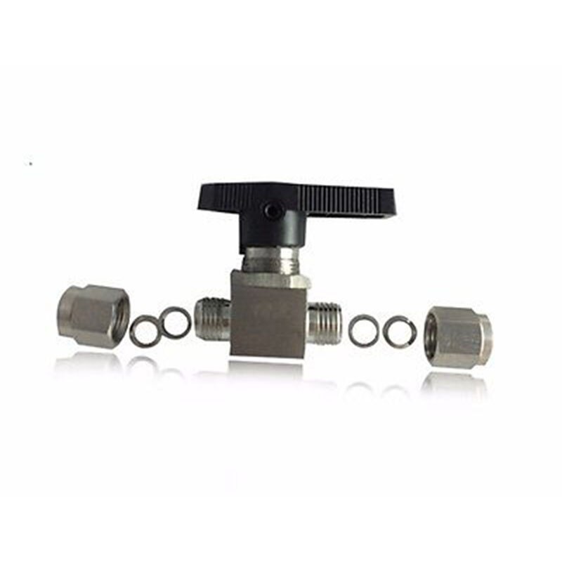 304 Stainless Steel Compression fitting shut off Ball Valve 915 PSI Q91SA PN 6.4 Fit For 4mm O/D Tube