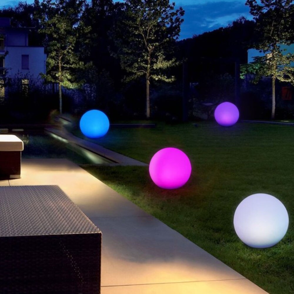 2x 1x rgb blås upp sol pool glödljus färgskiftande led fjärrkontroll flytande undervattensbollljus utomhus hängande ljus