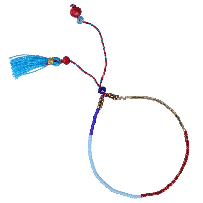 KELITCH Miyuki Samen Perlen Armbänder Quaste Freundschaft Armbänder Einstellbare wickeln Armbinde Charme Kristall Armbinde Armreifen: AZX027