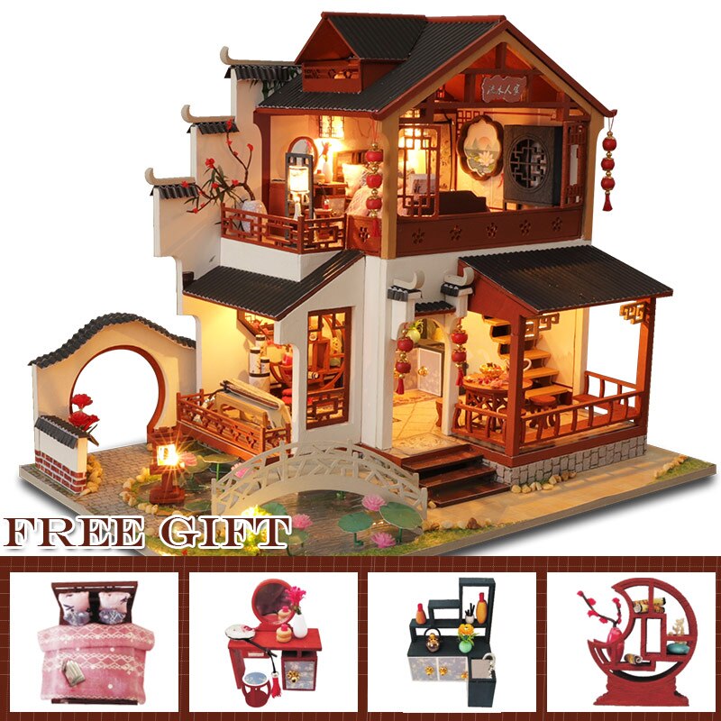 CUTEBEE freundlicher Spielzeug Puppe Haus Möbel Montieren Holz Miniatur Puppenhaus Diy Puppenhaus Puzzle Pädagogisches Spielzeug Für freundlicher P3: P03A