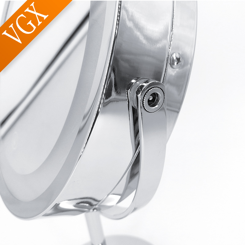 Vgx Badkamer Led Make-Up Spiegel Slaapkamer 8 Inch Desktop Ijdelheid Cosmetische Spiegels Vergrootglas 5x Dubbele Kant Ronde Chrome J212