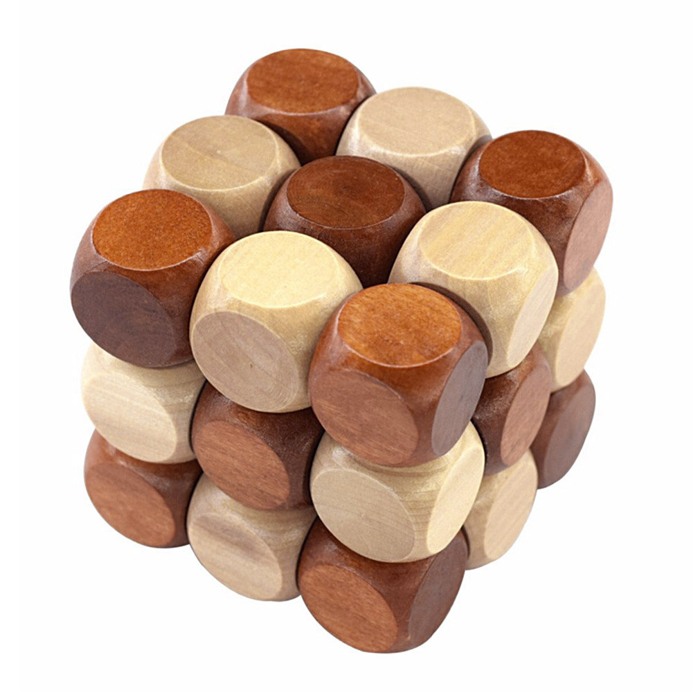 FAI DA TE 3D Giocattoli di Puzzle Di Legno Kong Ming Blocco Luban Giocattoli di Montaggio della Sfera del Cubo Sfida IQ Cervello Giocattoli di Legno Giochi per Bambini giocattoli di formazione: 01