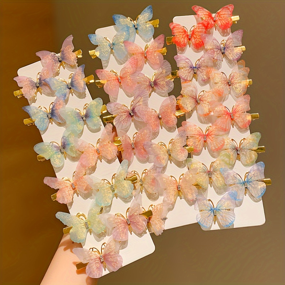 6/12/24/36 piezas de horquillas de mariposa para niña que no daña el cabello, horquillas súper bonitas y lindas