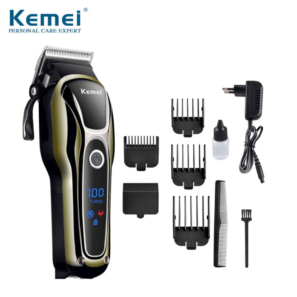 Kemei kapperszaak tondeuse haartrimmer voor mannen baard elektrische tondeuse haarknipmachine draadloos