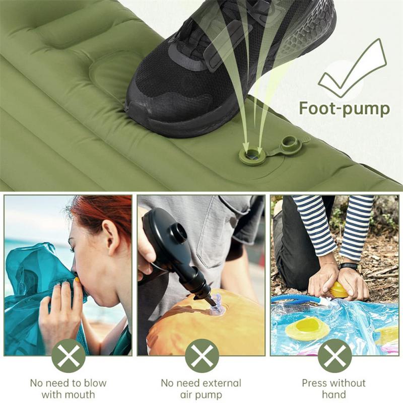 Inflatable Camping Mat Outdoor Camping Beach Inflatable Bed Office Lunch Break Portable Thickened Widened Durable 캠핑