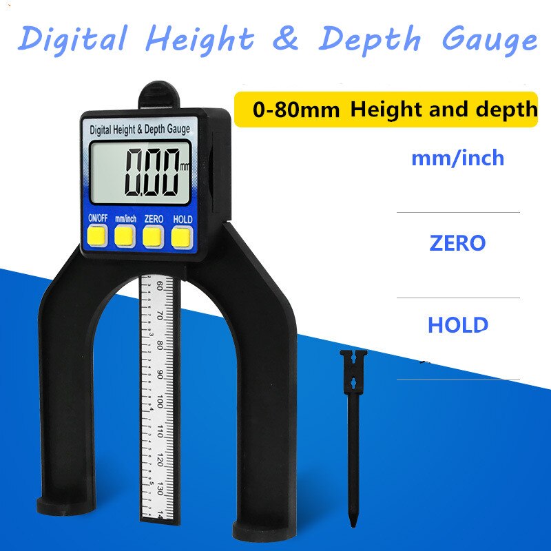 Electronic digital display woodworking table saw height / depth ruler Magnetic Self Standing Aperture 80mm Hand Routers