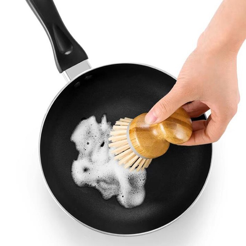 1Pcs Washing Utensils Pot Dish Brush Wooden Handle Cleaning Tools Wash Pot Brush Kitchen Cleaning Tools