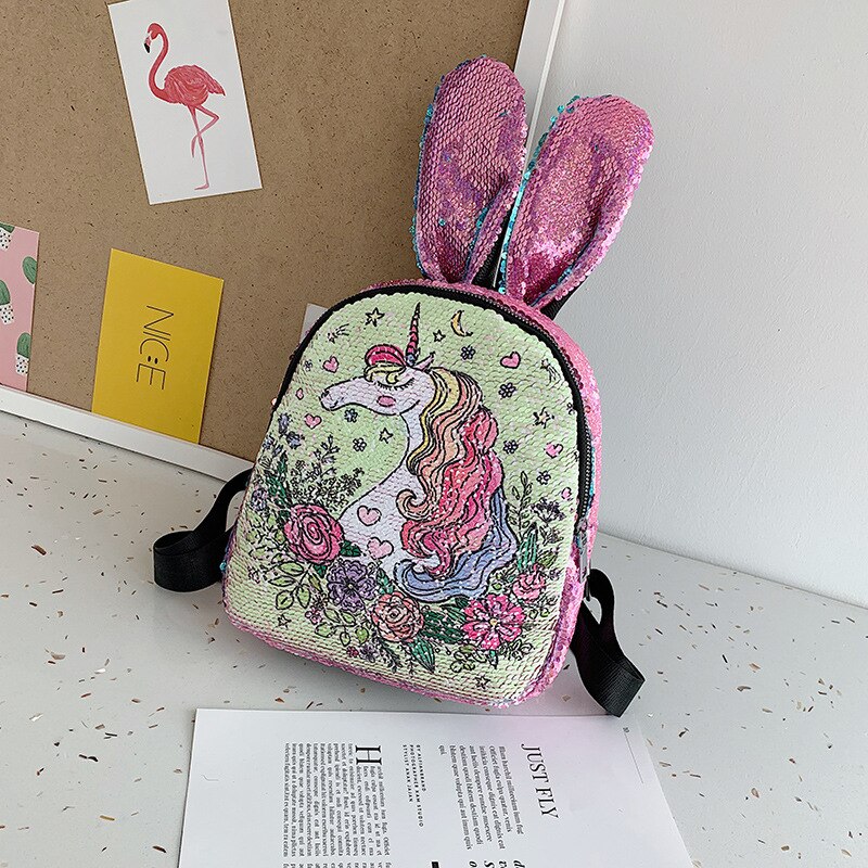 Variable farbe Pailletten Einhorn Rucksack mädchen holographische schule tasche glänzende student kleine rucksack kinder daypack Mochila: 7