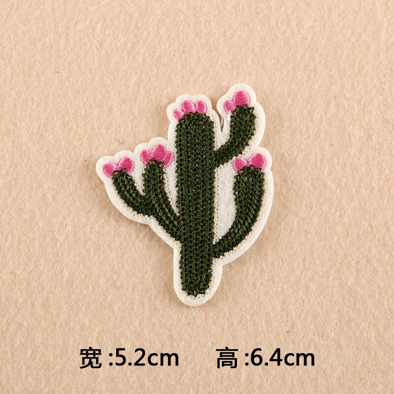 Cartoon kokospalmen en cactussen ron-on patches voor kinderkleding borduurwerk donsjack schattige doe-het-zelf pailletten applicatie badge: 05