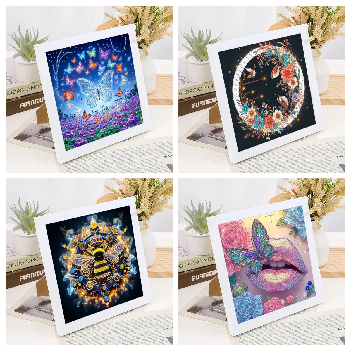 1-delige 5D dierendiamantschilderset, frameloze doe-het-zelf-huisdecoratie of festivalcadeau diamantkunstset en volledige set gereedschappen