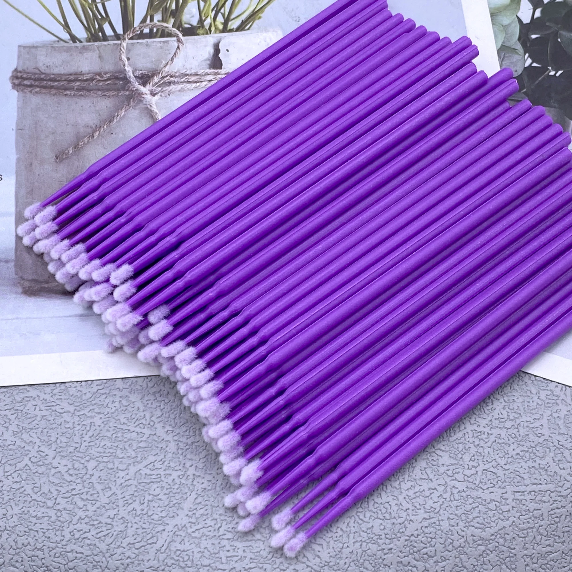 300/500 pièces Micro brosse jetable cils enlevant écouvillon Microbrosse Mascara baguettes applicateur Extension de cils pinceaux de maquillage outils: Rouge