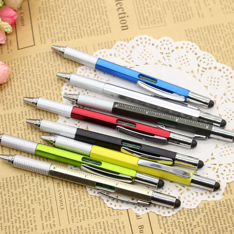 Non-slip Comfortable Multifunctional Ballpoint Pen With Measuring Ruler Screwdriver Technician Stationery