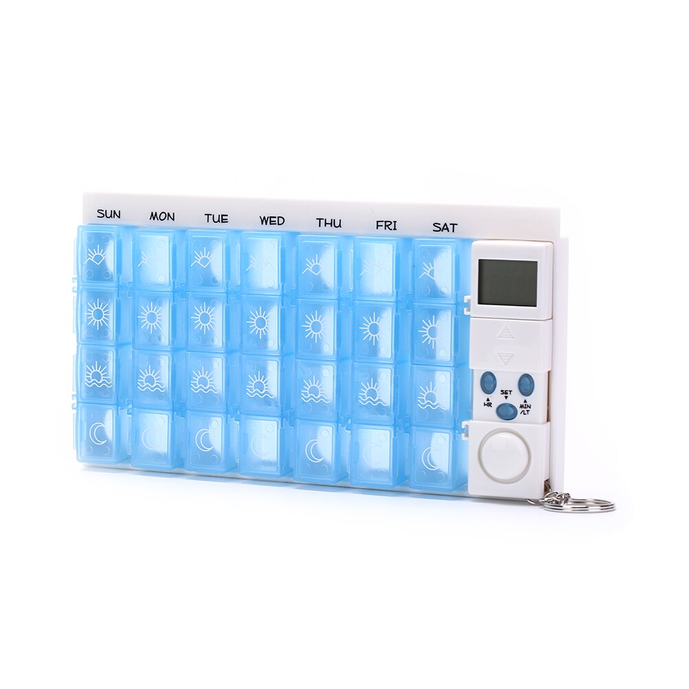 28 Cells Weekly LCD Intelligent Pill Dispenser Smart Medicine Box With Reminder Timer Weekly Sort Folding Vitamin Medicine Box: Default Title