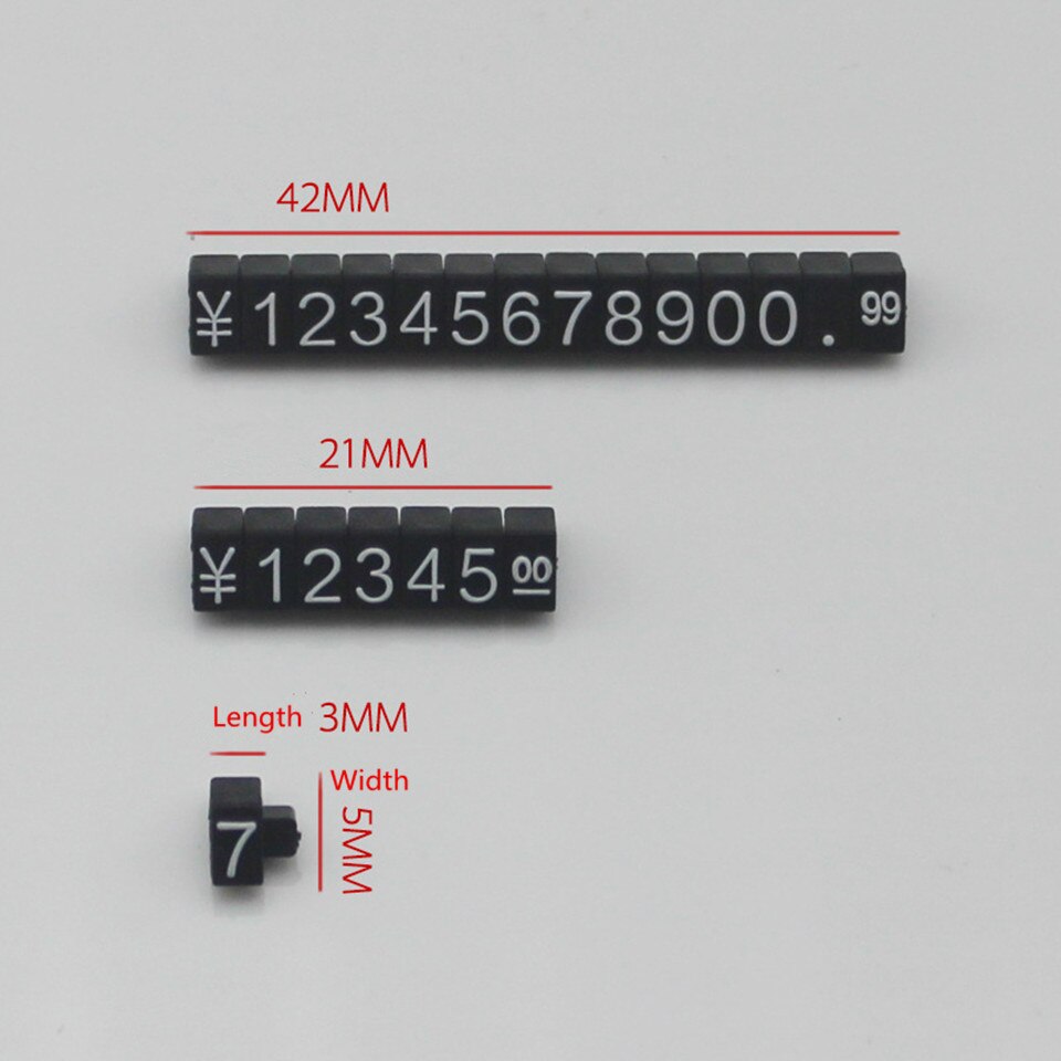 3*5mm justerbar pris kube tag til smykker pris display tæller stativ nummer brev dollar pris blok kit til detailbutik
