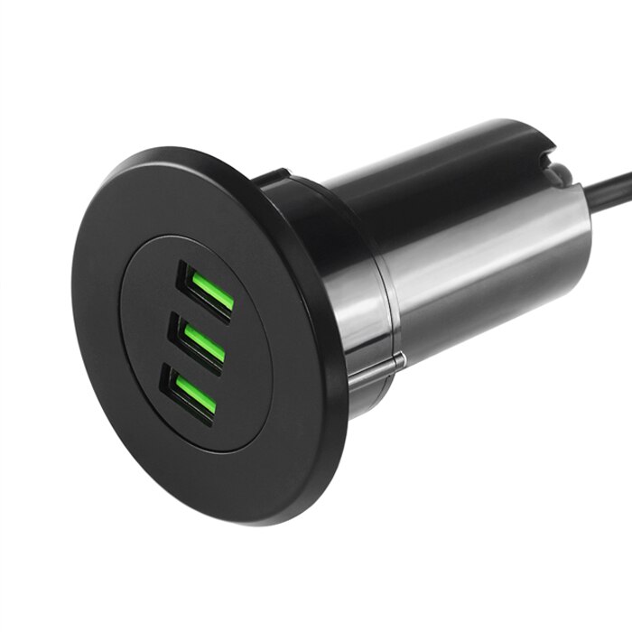 Powstro 3 USB Desktop Charger 5V 3.1A Office Home Desk Hole Charge Station Universal for iPhone Samsung Xiaomi Phone Charger: Black