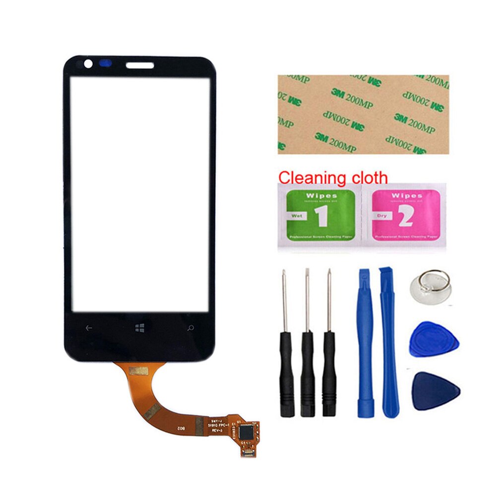 Mobile Touch Screen Glass For Nokia Lumia 620 N620 Digitizer Touch Panel Front Glass Lens Sensor Repair Parts Tools 3M Glue