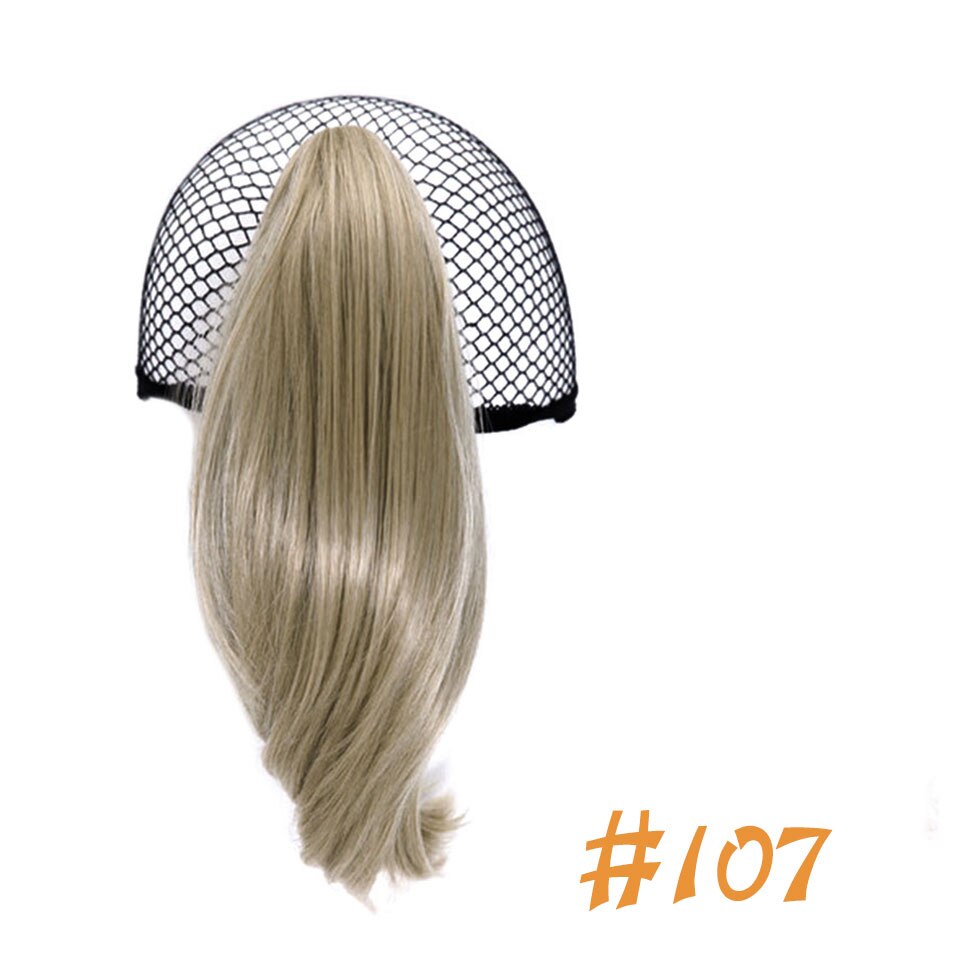 Coleta rizada corta para mujer, coleta negra o marrón, pelo sintético ondulado, coletas pequeñas de 10 pulgadas: 107