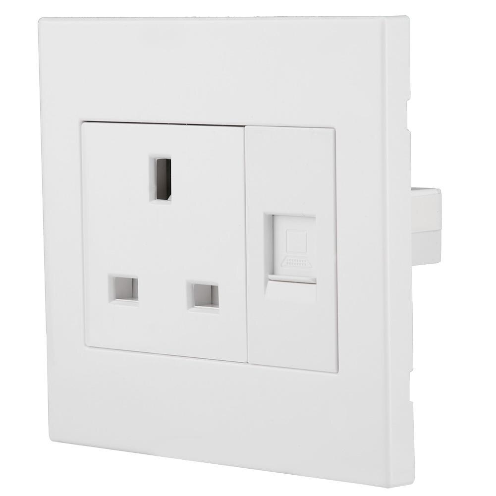 250V Single Outlet Wall Mounted Plug Adapter Socket Wall Charger Adapter UK Plug Socket Power Outlet