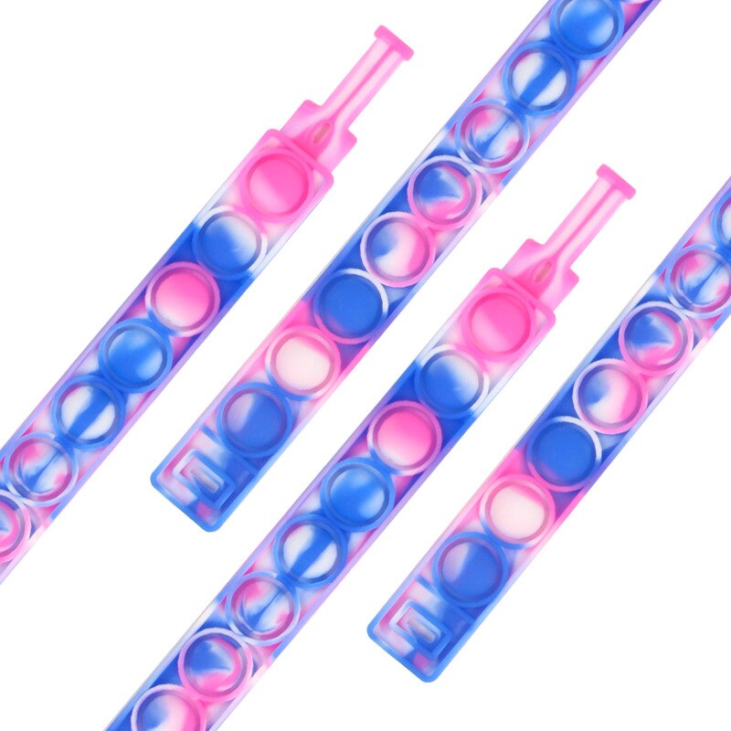 Pops bubble jego fidget proste dołek rainbow silikonowa bransoletka zabawka anty stres releif lęk sensory dla adhd autyzm dzieci: Meiredbluewhite1pc