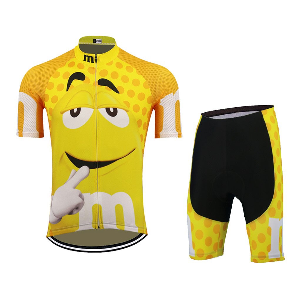 Camiseta de ciclismo con dibujos animados para hombre, ropa de secado rápido para bicicleta de montaña, conjuntos de Gel, manga corta