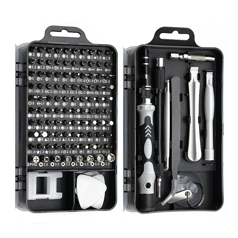 115 st skruvmejsel set mini precisionsskruvmejsel multi dator pc mobiltelefon enhet reparation isolerade handverktyg för hem: Grå